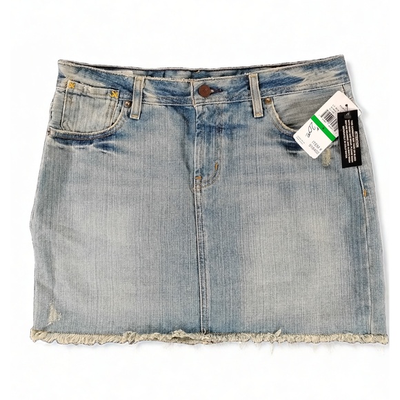 Polo Ralph Lauren Dresses & Skirts - Polo Ralph Lauren Y2K Preppy Gigi Denim Skirt Size 8 Cotton Distressed